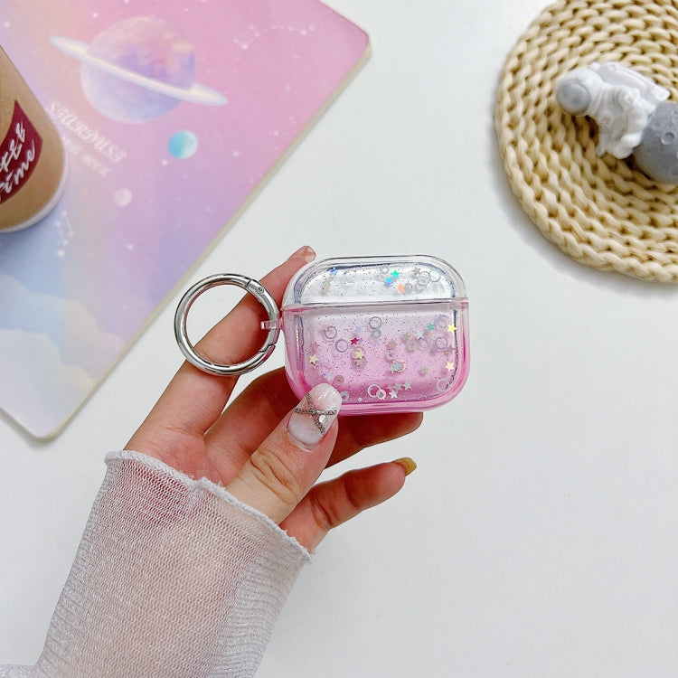 For AirPods 3 Transparent Glitter Bluetooth Earphone Protective Case(Pink) - For AirPods 3 by PMC Jewellery | Online Shopping South Africa | PMC Jewellery | Buy Now Pay Later Mobicred