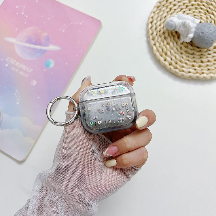 For AirPods 3 Transparent Glitter Bluetooth Earphone Protective Case(Black) - For AirPods 3 by PMC Jewellery | Online Shopping South Africa | PMC Jewellery | Buy Now Pay Later Mobicred