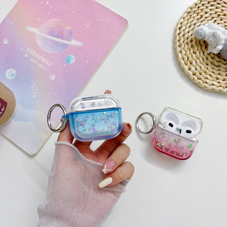 For AirPods Pro Transparent Glitter Bluetooth Earphone Protective Case(Dark Blue) - For AirPods Pro by PMC Jewellery | Online Shopping South Africa | PMC Jewellery | Buy Now Pay Later Mobicred