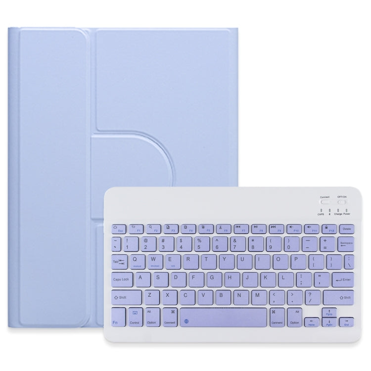 For iPad Air 2022 / iPad Pro 11 2021 Square Button 360 Degree Rotatable Bluetooth Keyboard Leather Case(Light Purple) - Universal by PMC TechLife | Online Shopping South Africa | PMC TechLife