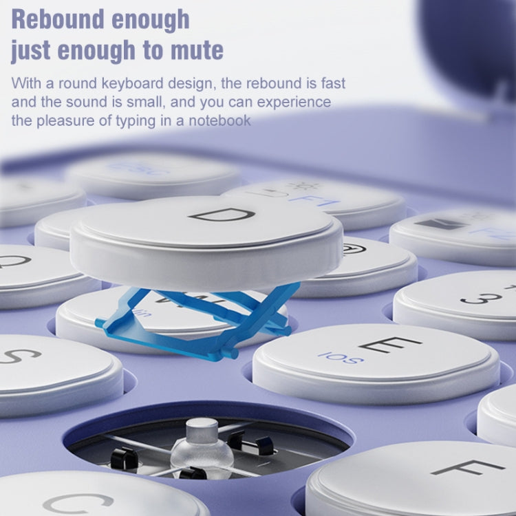 For iPad 10.2 2021 / Air 2019 Round Button 360 Degree Rotatable Bluetooth Keyboard Leather Case with Touchpad(Lavender Purple) - Universal by PMC TechLife | Online Shopping South Africa | PMC TechLife