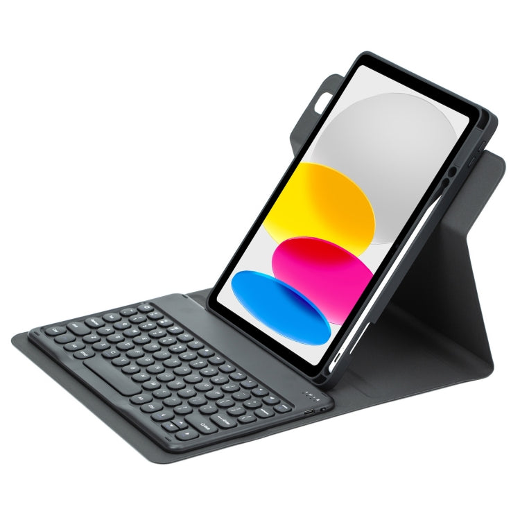 For iPad 10th Gen 10.9 2022 Round Button 360 Degree Rotatable Bluetooth Keyboard Leather Case(Black) - Universal by PMC TechLife | Online Shopping South Africa | PMC TechLife | Buy Now Pay Later Mobicred