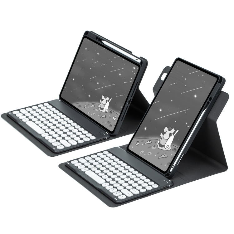For iPad 10th Gen 10.9 2022 Round Button 360 Degree Rotatable Bluetooth Keyboard Leather Case(Black) - Universal by PMC TechLife | Online Shopping South Africa | PMC TechLife | Buy Now Pay Later Mobicred