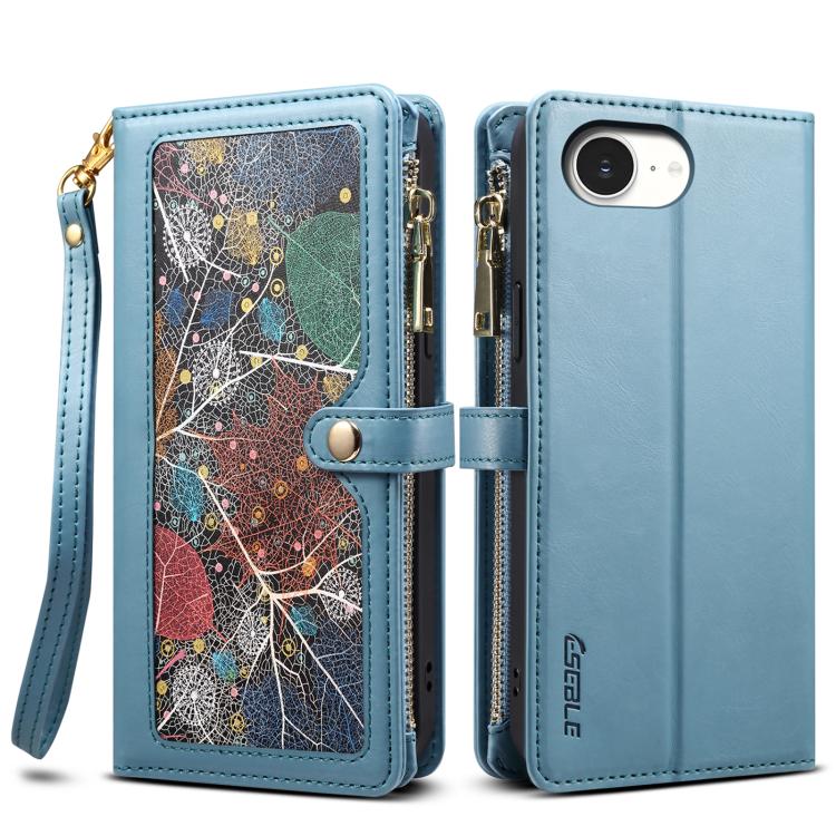 For iPhone 16e ESEBLE Star Series Lanyard Zipper Wallet RFID Leather Case(Blue) - iPhone 16e Cases by ESEBLE | Online Shopping South Africa | PMC TechLife | Buy Now Pay Later Mobicred