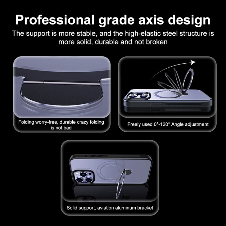 For iPhone 11 Multifunctional MagSafe Holder Phone Case(Grey) - iPhone 11 Cases by PMC TechLife | Online Shopping South Africa | PMC TechLife | Buy Now Pay Later Mobicred