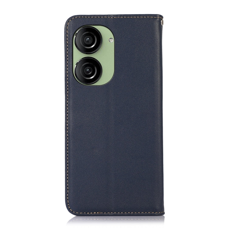 For Asus ZenFone 10 / ZenFone 9 KHAZNEH Nappa Top Layer Cowhide Leather Phone Case(Blue) - ASUS Cases by PMC TechLife | Online Shopping South Africa | PMC TechLife | Buy Now Pay Later Mobicred