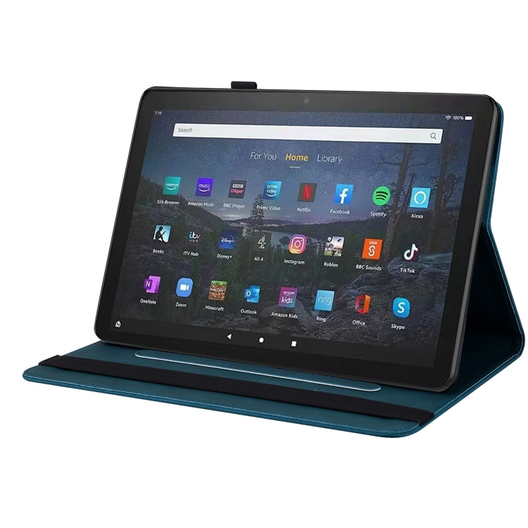 For Amazon Fire Max 11 Butterfly Flower Embossed Leather Tablet Case(Blue) - Amazon by PMC TechLife | Online Shopping South Africa | PMC TechLife | Buy Now Pay Later Mobicred