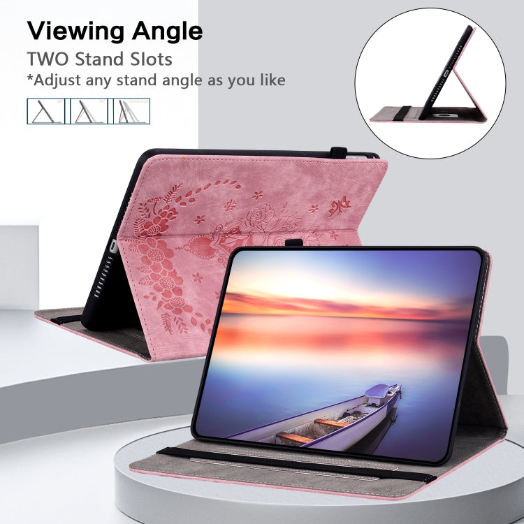 For Amazon Kindle Paperwhite 5 2024 Butterfly Rose Embossed Leather Tablet Case(Pink) - Amazon by PMC Jewellery | Online Shopping South Africa | PMC Jewellery | Buy Now Pay Later Mobicred