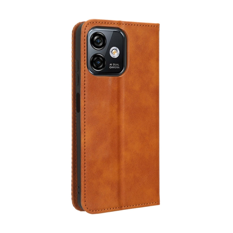 For Ulefone Note 16 Pro Magnetic Buckle Retro Texture Leather Phone Case(Brown) - free shipping - PMC Jewellery - Order now!