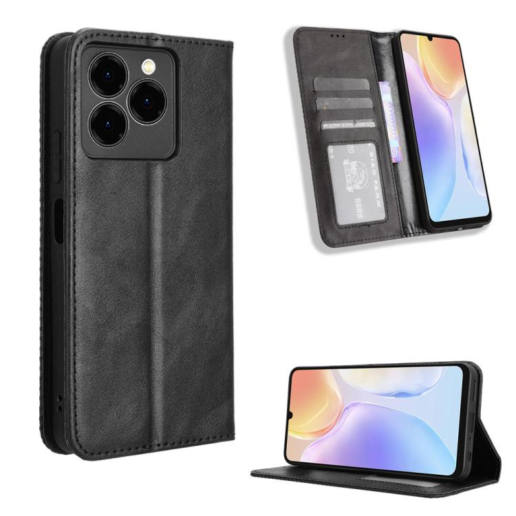 For Ulefone Note 20 Pro Magnetic Buckle Retro Texture Leather Phone Case(Black) - Ulefone Cases by PMC TechLife | Online Shopping South Africa | PMC TechLife | Buy Now Pay Later Mobicred