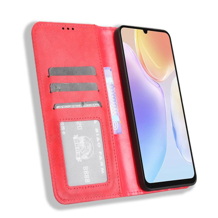 For Ulefone Note 20 Pro Magnetic Buckle Retro Texture Leather Phone Case(Red) - Ulefone Cases by PMC TechLife | Online Shopping South Africa | PMC TechLife | Buy Now Pay Later Mobicred