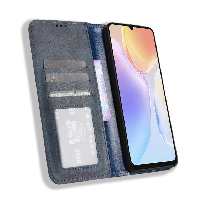For Ulefone Note 20 Pro Magnetic Buckle Retro Texture Leather Phone Case(Blue) - Ulefone Cases by PMC TechLife | Online Shopping South Africa | PMC TechLife | Buy Now Pay Later Mobicred