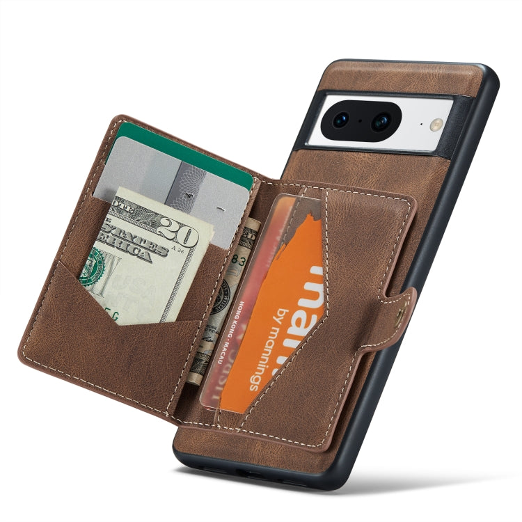 For Google Pixel 8 JEEHOOD Retro Magnetic Detachable Wallet Phone Case(Brown) - Google Cases by JEEHOOD | Online Shopping South Africa | PMC TechLife | Buy Now Pay Later Mobicred