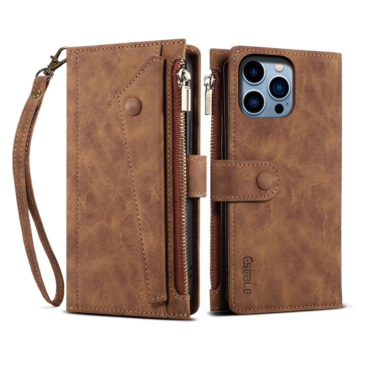 For iPhone 16 Pro ESEBLE Retro Frosted RFID Flip Leather Phone Case(Brown) - free shipping - PMC TechLife - Order now!