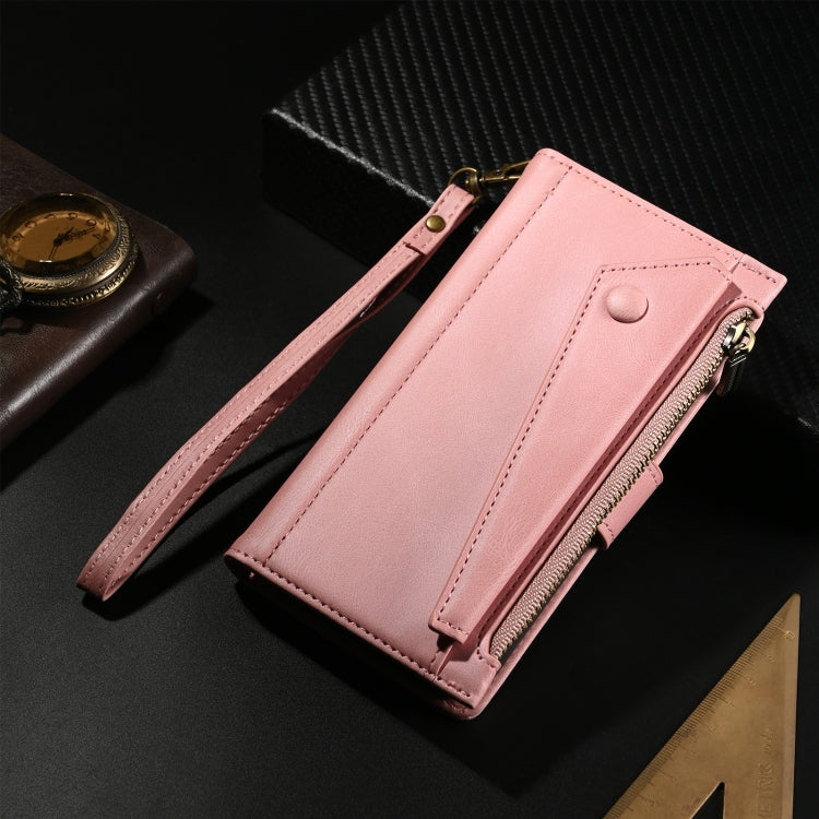 For iPhone 16 Pro ESEBLE Retro Frosted RFID Flip Leather Phone Case(Rose Gold) - free shipping - PMC TechLife - Order now!