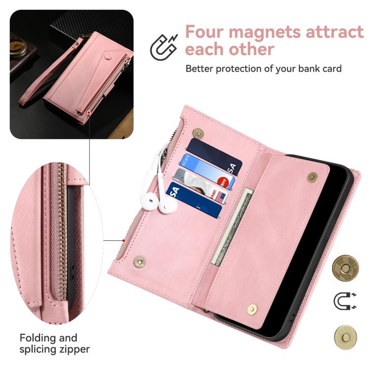 For iPhone 16e ESEBLE Retro Frosted RFID Flip Leather Phone Case(Rose Gold) - iPhone 16e Cases by ESEBLE | Online Shopping South Africa | PMC TechLife | Buy Now Pay Later Mobicred