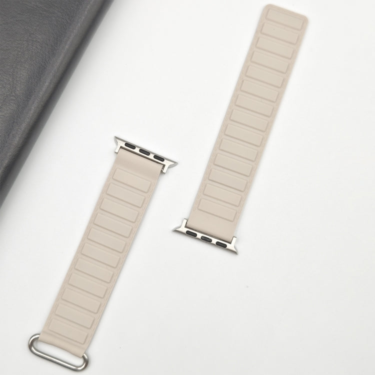 For Apple Watch SE 2022 44mm Reverse Buckle Magnetic Silicone Watch Band(Silver Buckle Starlight) - free shipping - PMC TechLife - Order now!