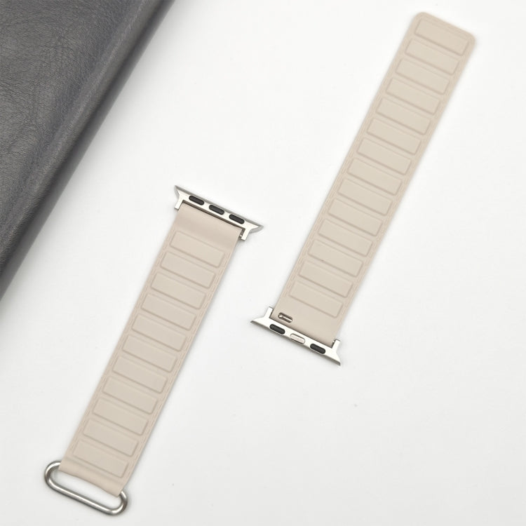 For Apple Watch SE 2022 44mm Reverse Buckle Magnetic Silicone Watch Band(Silver Buckle Starlight) - free shipping - PMC TechLife - Order now!