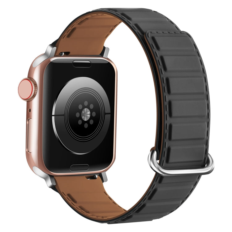 For Apple Watch Series 2 38mm Reverse Buckle Magnetic Silicone Watch Band(Silver Buckle Grey Brown) - free shipping - PMC TechLife - Order now!