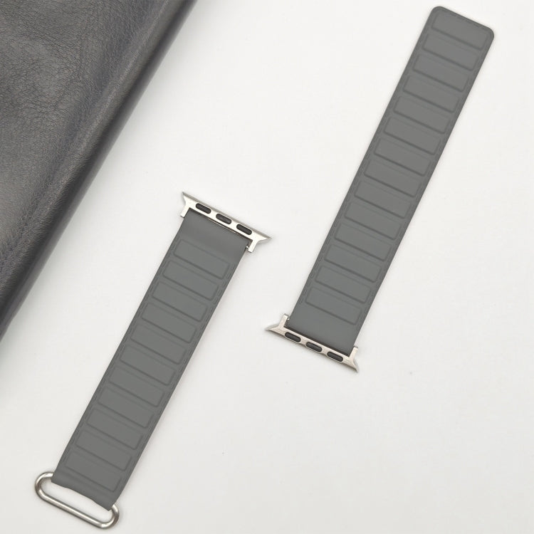 For Apple Watch Ultra 2 49mm Reverse Buckle Magnetic Silicone Watch Band(Silver Buckle Grey Brown) - free shipping - PMC TechLife - Order now!