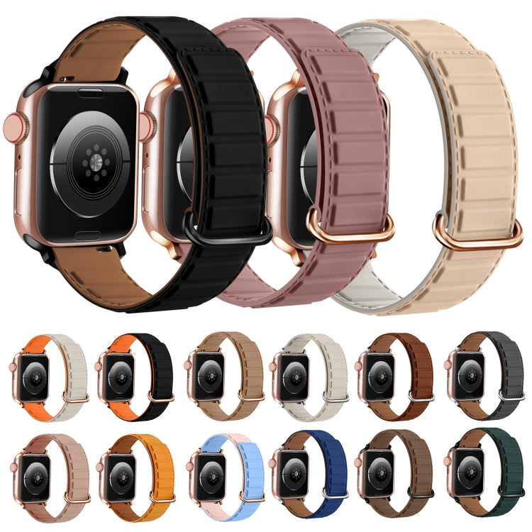 For Apple Watch Series 6 40mm Reverse Buckle Magnetic Silicone Watch Band(Silver Buckle Blue) - free shipping - PMC TechLife - Order now!