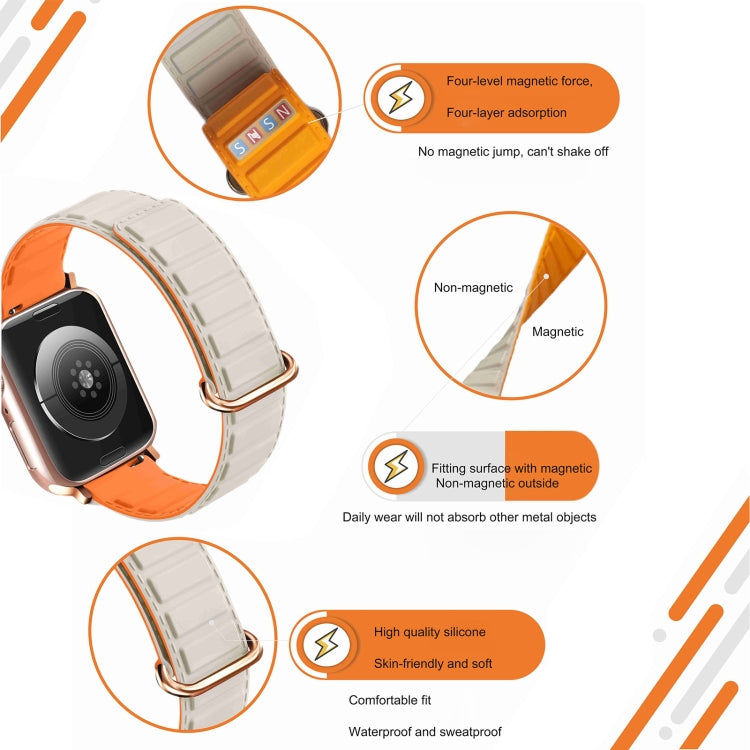 For Apple Watch Ultra 2 49mm Reverse Buckle Magnetic Silicone Watch Band(Silver Buckle Grey Brown) - free shipping - PMC TechLife - Order now!