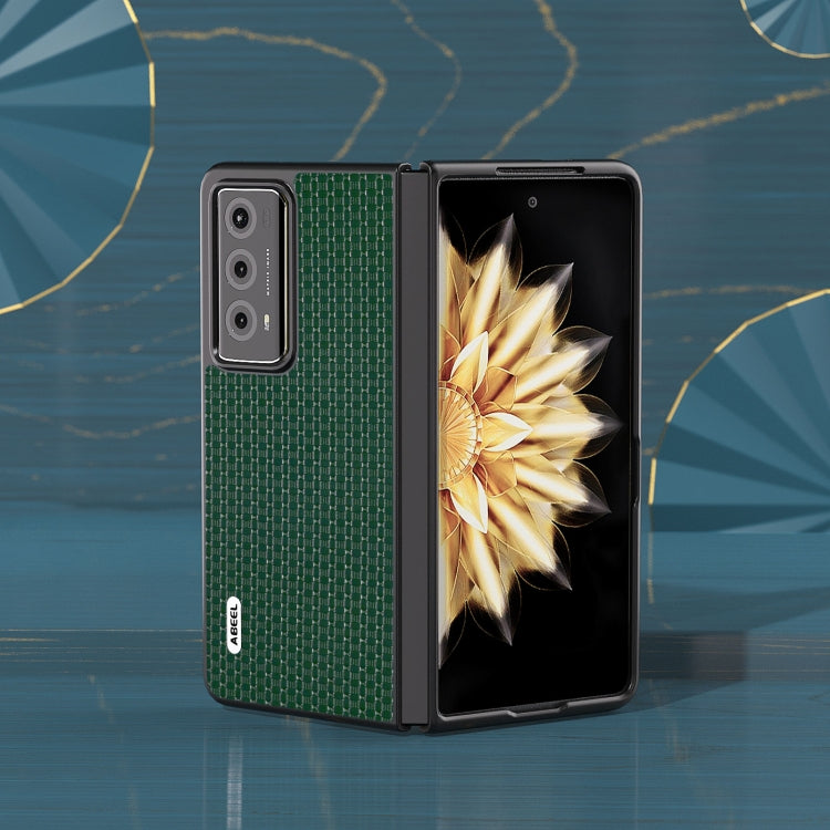 For Honor Magic V2 ABEEL Genuine Leather Luxury Series Phone Case(Night Green) - Honor Cases by PMC TechLife | Online Shopping South Africa | PMC TechLife | Buy Now Pay Later Mobicred