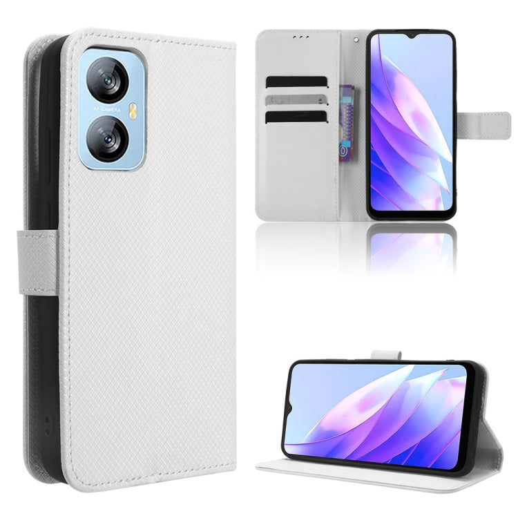For Blackview A52 / A52 Pro Diamond Texture Leather Phone Case(White) - More Brand by PMC TechLife | Online Shopping South Africa | PMC TechLife