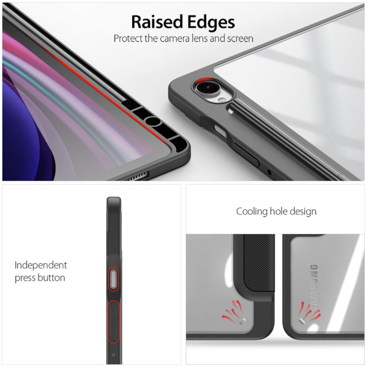 For Samsung Galaxy Tab S10 FE / S9 FE / S9 DUX DUCIS TOBY Series Antiskid Leather Tablet Case with Sleep / Wake-up Function(Black) - free shipping - PMC Jewellery - Order now!