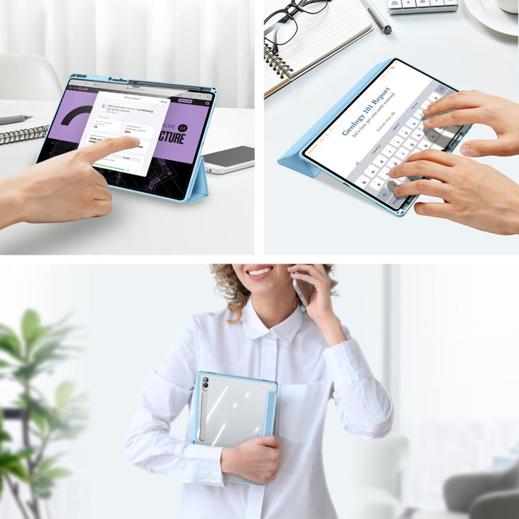 For Samsung Galaxy Tab S10 Ultra DUX DUCIS TOBY Series Antiskid Leather Tablet Case with Sleep / Wake-up Function(Blue) - free shipping - PMC Jewellery - Order now!