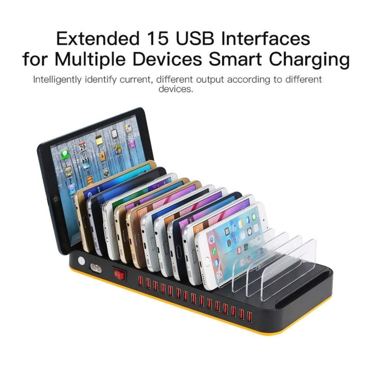WLX-815P 180W 15 Ports USB Fast Charging Dock Smart Charger with Holder, US Plug - free shipping - PMC Jewellery - Order now!