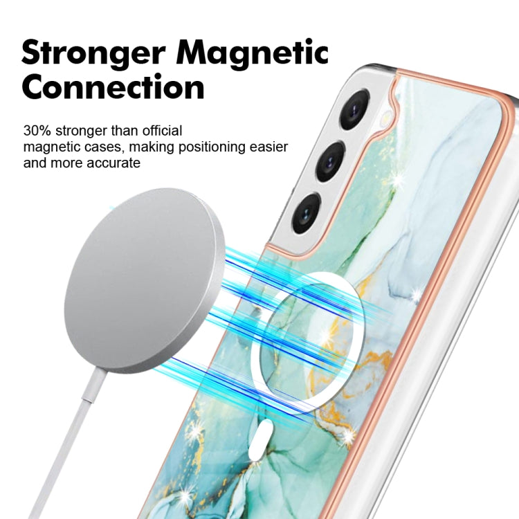 For Samsung Galaxy S23+ 5G Marble Pattern Dual-side IMD Magsafe TPU Phone Case(Green 003) - Galaxy S23+ 5G Cases by PMC TechLife | Online Shopping South Africa | PMC TechLife