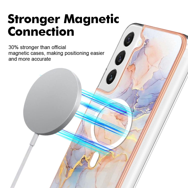 For Samsung Galaxy S23+ 5G Marble Pattern Dual-side IMD Magsafe TPU Phone Case(White Marble) - Galaxy S23+ 5G Cases by PMC TechLife | Online Shopping South Africa | PMC TechLife