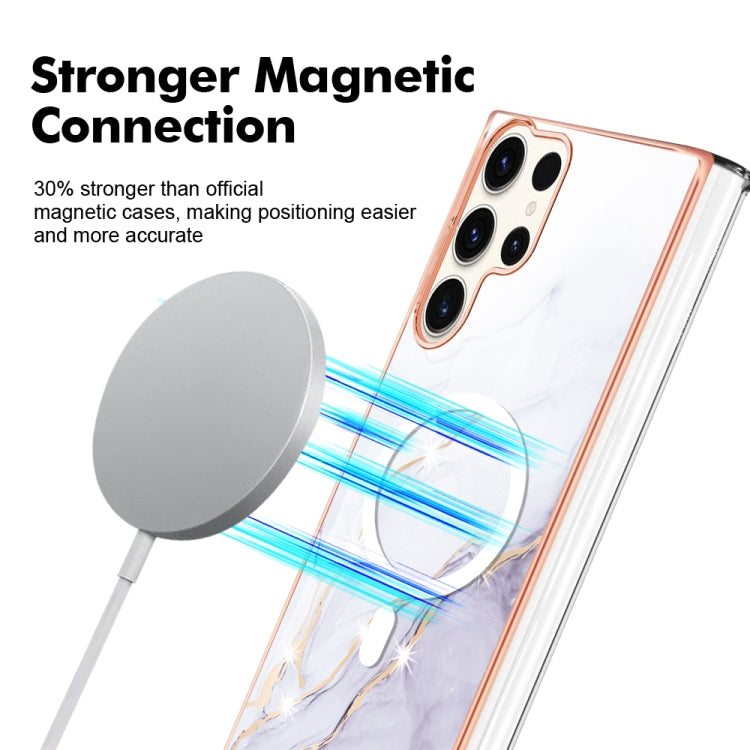 For Samsung Galaxy S23 Ultra 5G Marble Pattern Dual-side IMD Magsafe TPU Phone Case(White 006) - Galaxy S23 Ultra 5G Cases by PMC TechLife | Online Shopping South Africa | PMC TechLife