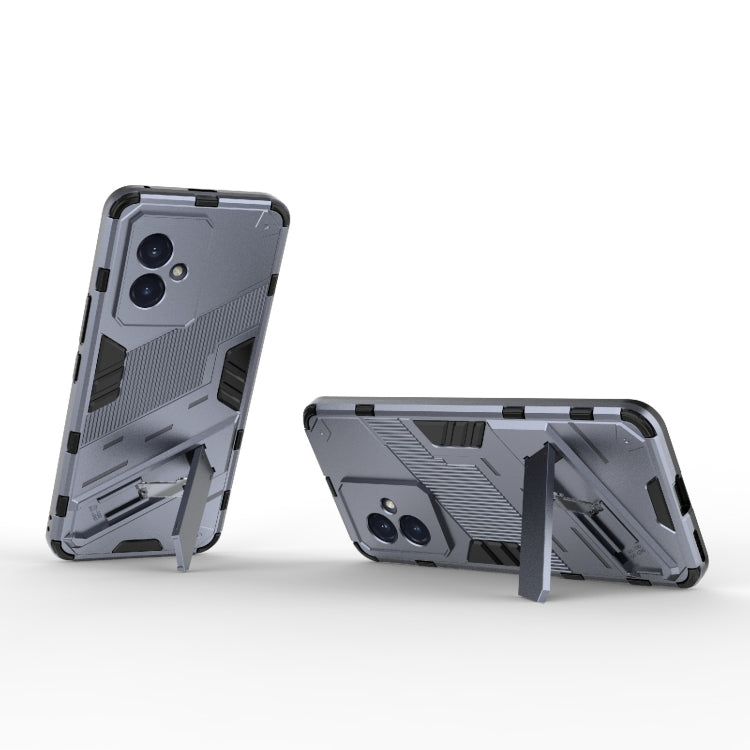 For Honor 100 5G Punk Armor 2 in 1 PC + TPU Phone Case with Holder(Grey) - Honor Cases by PMC TechLife | Online Shopping South Africa | PMC TechLife | Buy Now Pay Later Mobicred