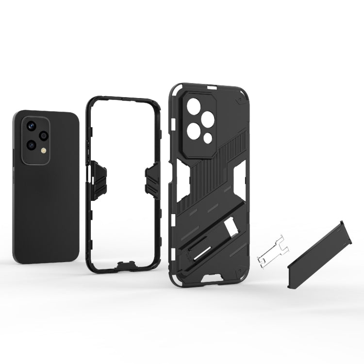 For Honor 200 Lite Global Punk Armor 2 in 1 PC + TPU Phone Case with Holder(Black) - free shipping - PMC TechLife - Order now!