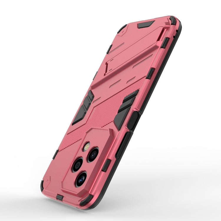 For Honor 200 Lite Global Punk Armor 2 in 1 PC + TPU Phone Case with Holder(Light Red) - Honor Cases by PMC TechLife | Online Shopping South Africa | PMC TechLife | Buy Now Pay Later Mobicred