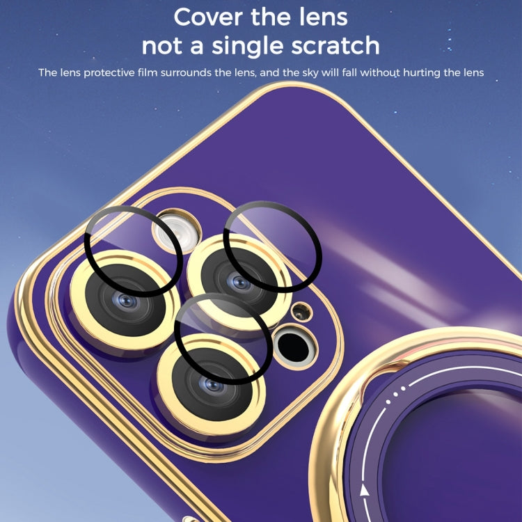 For iPhone 13 Pro Multifunction Electroplating MagSafe Holder Phone Case(Pink) - iPhone 13 Pro Cases by PMC TechLife | Online Shopping South Africa | PMC TechLife