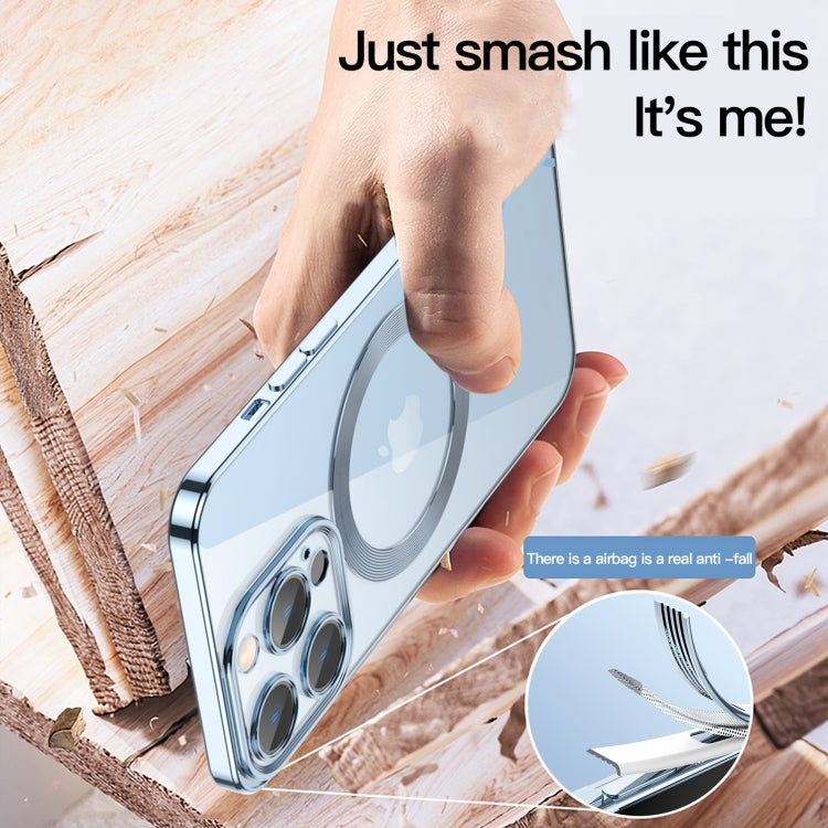 For iPhone 15 Plus Lens Protector MagSafe Electroplated Phone Case(Silver) - iPhone 15 Plus Cases by PMC TechLife | Online Shopping South Africa | PMC TechLife