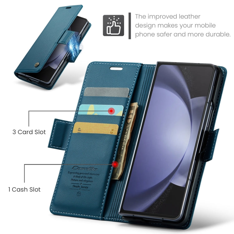 For Samsung Galaxy Z Fold5 CaseMe 023 Butterfly Buckle Litchi Texture RFID Anti-theft Leather Phone Case(Blue) - Galaxy Z Fold5 Cases by CaseMe | Online Shopping South Africa | PMC TechLife | Buy Now Pay Later Mobicred