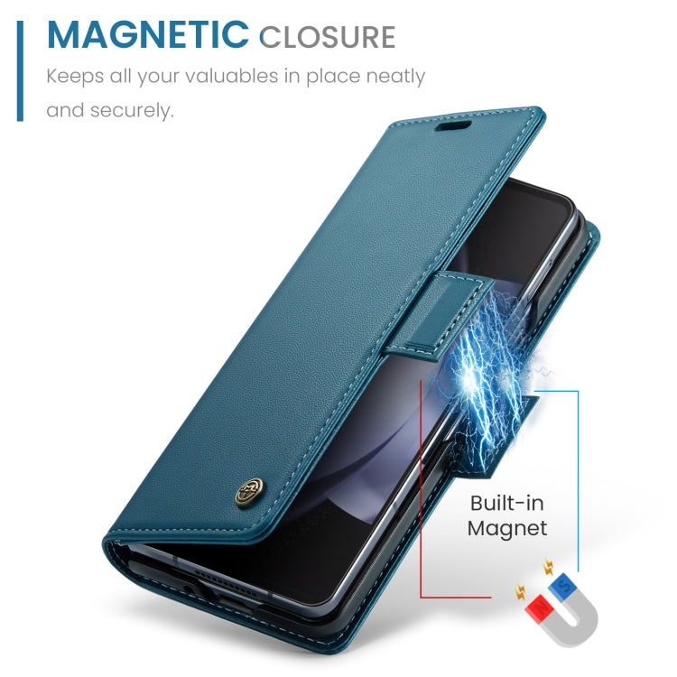 For Samsung Galaxy Z Fold5 CaseMe 023 Butterfly Buckle Litchi Texture RFID Anti-theft Leather Phone Case(Blue) - Galaxy Z Fold5 Cases by CaseMe | Online Shopping South Africa | PMC TechLife | Buy Now Pay Later Mobicred
