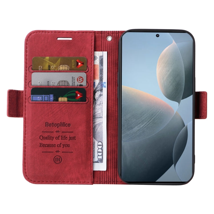 For Xiaomi Redmi K70 / K70 Pro 5G BETOPNICE Dual-side Buckle Leather Phone Case(Red) - Xiaomi Cases by BETOPNICE | Online Shopping South Africa | PMC Jewellery | Buy Now Pay Later Mobicred