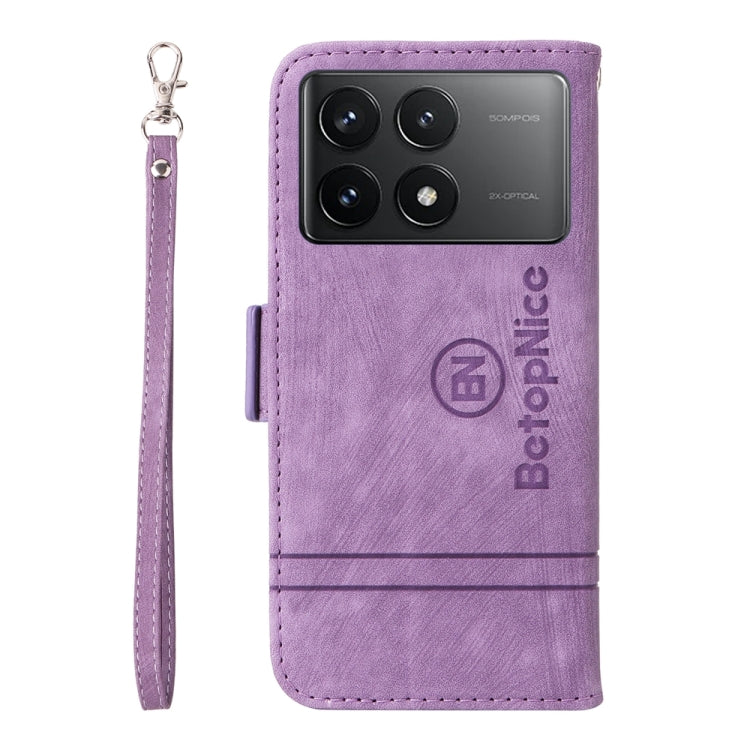 For Xiaomi Redmi K70 / K70 Pro 5G BETOPNICE Dual-side Buckle Leather Phone Case(Purple) - Xiaomi Cases by BETOPNICE | Online Shopping South Africa | PMC Jewellery | Buy Now Pay Later Mobicred