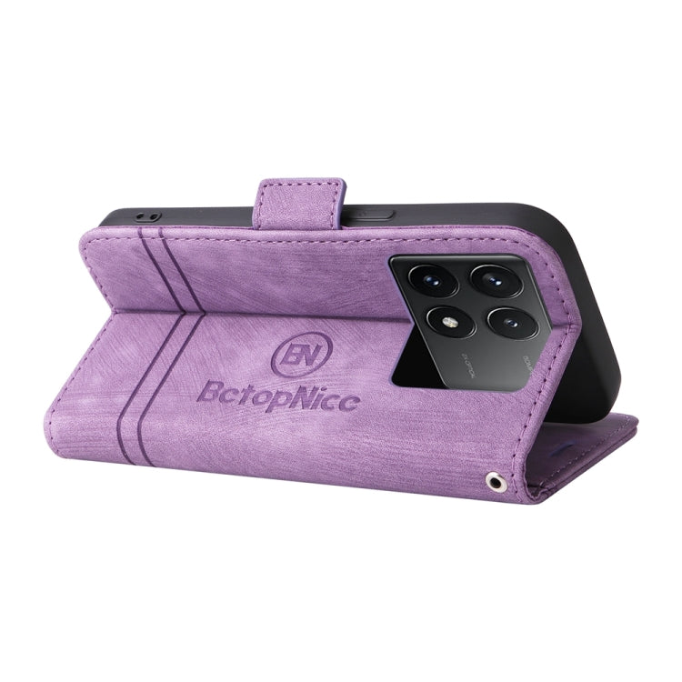 For Xiaomi Redmi K70 / K70 Pro 5G BETOPNICE Dual-side Buckle Leather Phone Case(Purple) - Xiaomi Cases by BETOPNICE | Online Shopping South Africa | PMC Jewellery | Buy Now Pay Later Mobicred