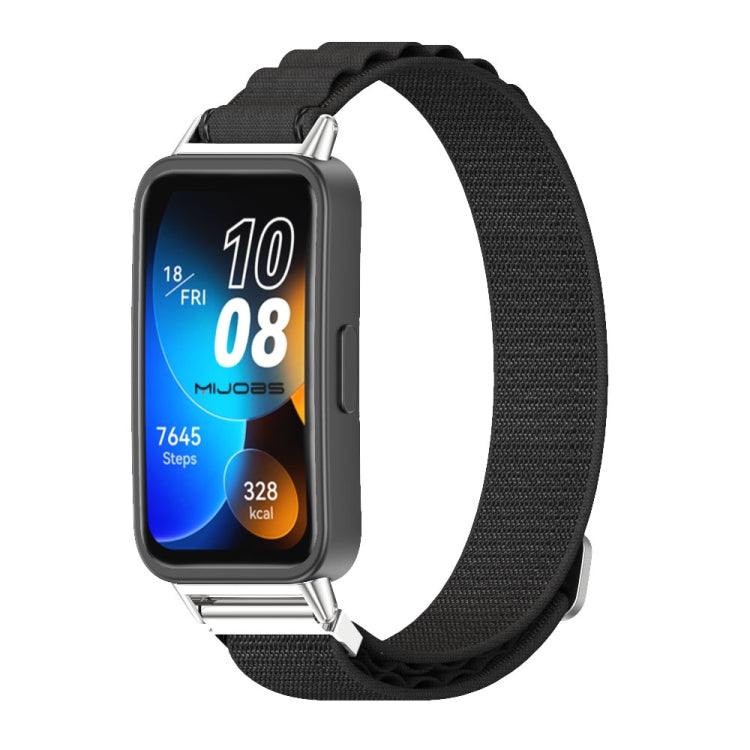For Huawei Band 8 / 9 / 10 Mijobs Nylon Breathable Watch Band(Black+Silver) - free shipping - PMc TechLife - Order now!