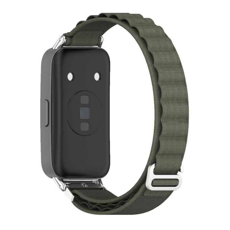 For Huawei Band 8 / 9 / 10 Mijobs Nylon Breathable Watch Band(Green+Silver) - free shipping - PMc TechLife - Order now!