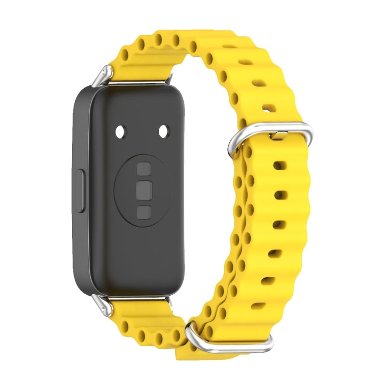 For Huawei Band 8 / 9 / 10 Mijobs Marine Silicone Breathable Watch Band(Yellow+Silver) - free shipping - PMc TechLife - Order now!