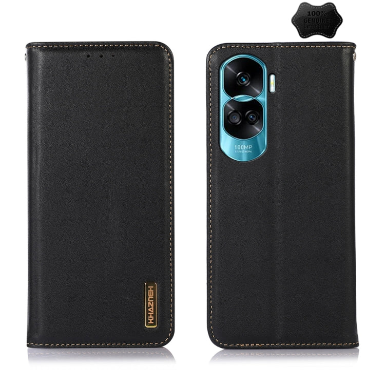 For Honor 90 Lite 5G / X50i KHAZNEH Nappa Top Layer Cowhide Leather Phone Case(Black) - Honor Cases by PMC TechLife | Online Shopping South Africa | PMC TechLife | Buy Now Pay Later Mobicred