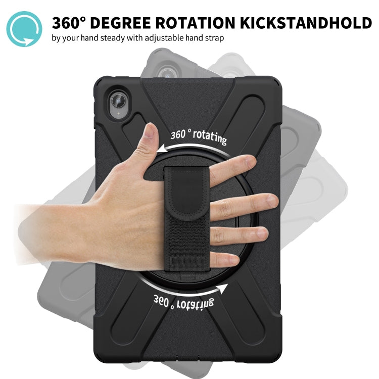 For Lenovo Tab P11 Silicone Hybrid PC Tablet Case with Grip & Shoulder Strap(Black) - Lenovo by PMC Jewellery | Online Shopping South Africa | PMC Jewellery | Buy Now Pay Later Mobicred