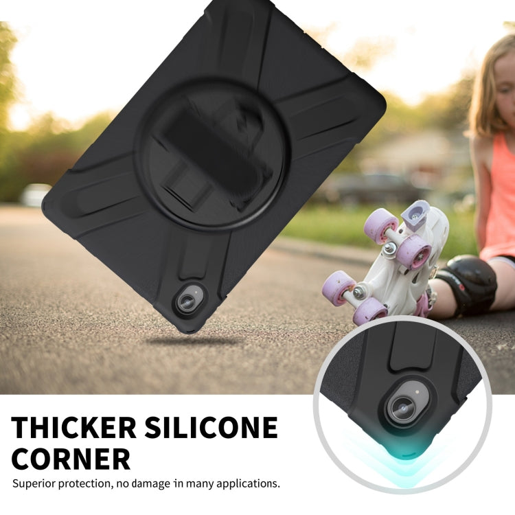 For Lenovo Tab P11 Silicone Hybrid PC Tablet Case with Grip & Shoulder Strap(Black) - Lenovo by PMC Jewellery | Online Shopping South Africa | PMC Jewellery | Buy Now Pay Later Mobicred